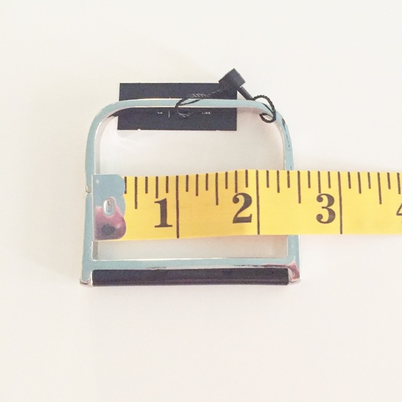 Flat Jet Bar Square Bangle Bracelet - Modern Y2K - Picture 2 of 6